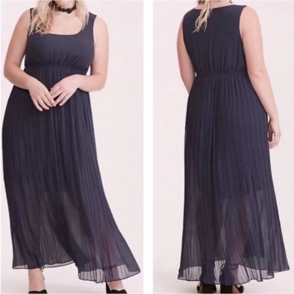 New! Torrid sz 2 as Navy Blue Tank Maxi Chiffon Dress‎ 2X